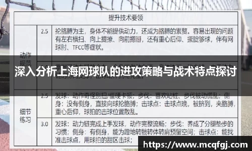 深入分析上海网球队的进攻策略与战术特点探讨